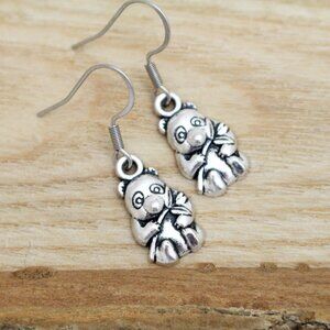Panda Bear Charm Earrings - Handmade & Hypoallergenic